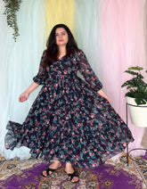 Floral georgette midi